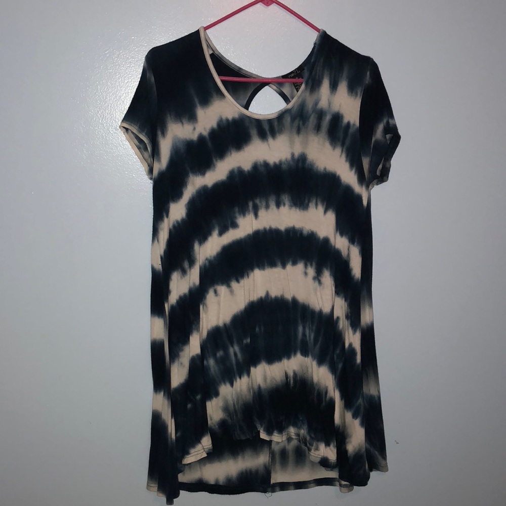 Blue and white Tye Dye shirt dress